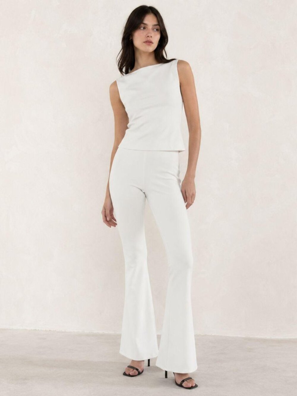 ZARA High Waist Flared Leggings - NWT - White